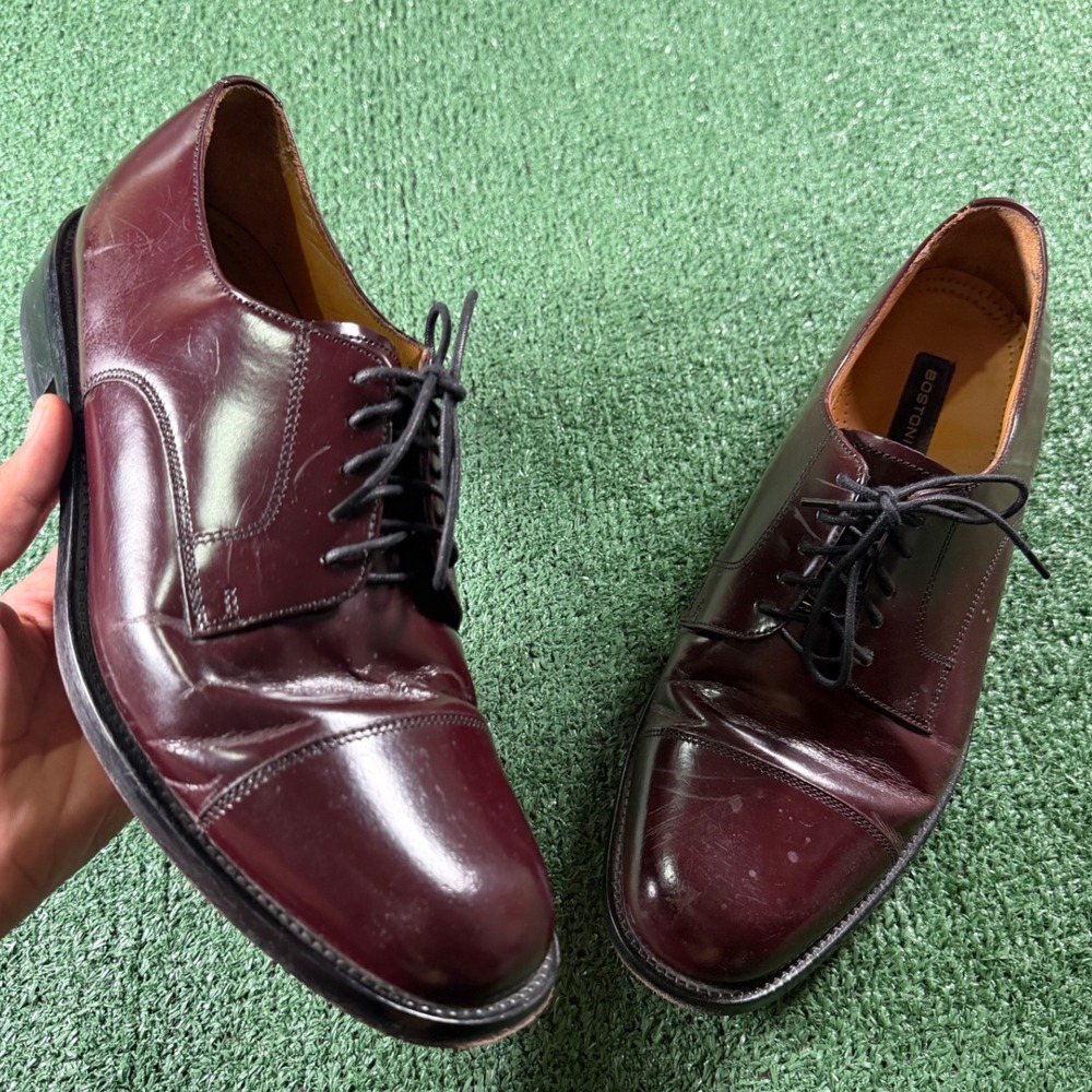 Bostonian Luxe Oxfords Mens 11M Burgundy Good Cap Toe Leather Dress Shoes 25408